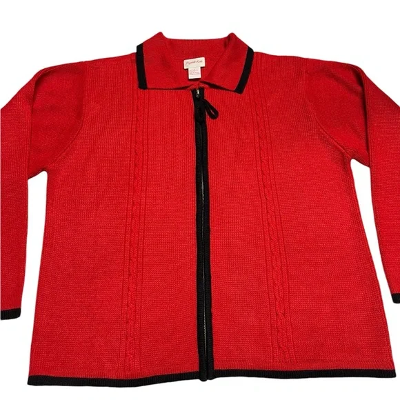 Vintage Crystal-Kobe - Women’s Zip Up Sweater Sz. Lg/XL - Picture 2 of 4